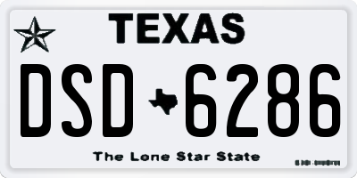 TX license plate DSD6286