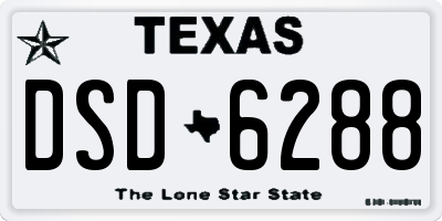 TX license plate DSD6288