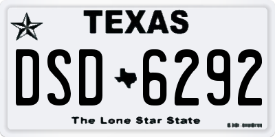TX license plate DSD6292