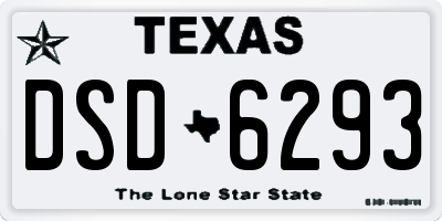 TX license plate DSD6293