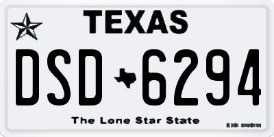 TX license plate DSD6294