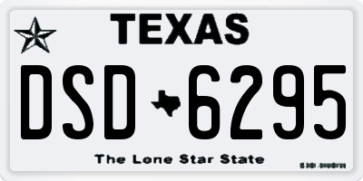 TX license plate DSD6295