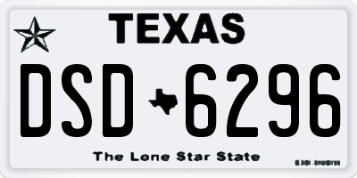 TX license plate DSD6296