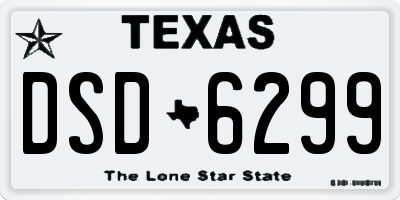 TX license plate DSD6299
