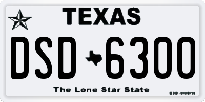 TX license plate DSD6300