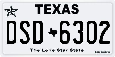 TX license plate DSD6302