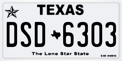 TX license plate DSD6303