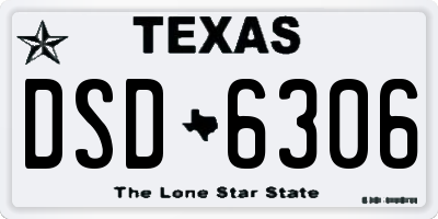 TX license plate DSD6306