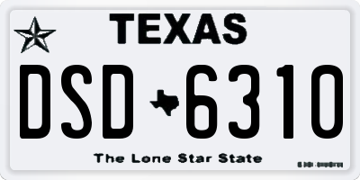 TX license plate DSD6310