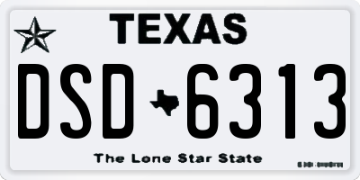 TX license plate DSD6313