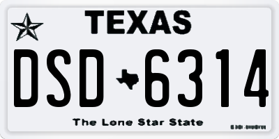 TX license plate DSD6314