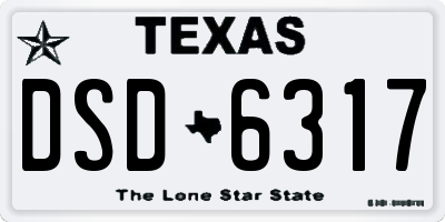TX license plate DSD6317