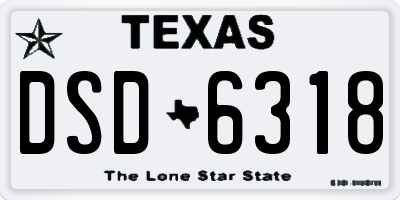 TX license plate DSD6318