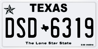 TX license plate DSD6319