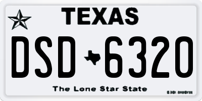 TX license plate DSD6320