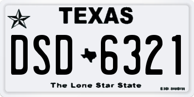 TX license plate DSD6321