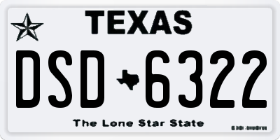 TX license plate DSD6322