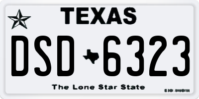 TX license plate DSD6323