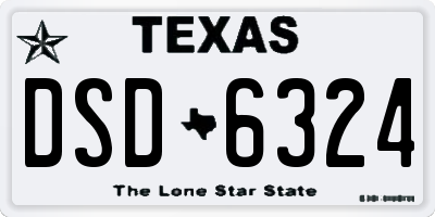 TX license plate DSD6324