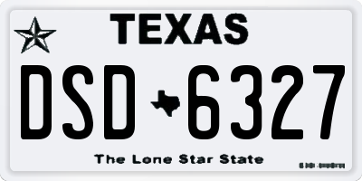 TX license plate DSD6327