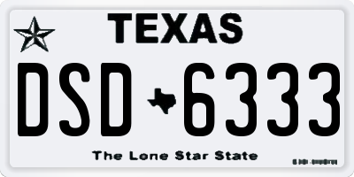 TX license plate DSD6333