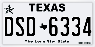 TX license plate DSD6334