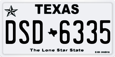 TX license plate DSD6335