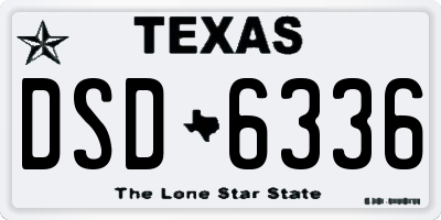 TX license plate DSD6336