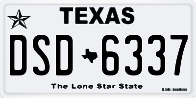 TX license plate DSD6337