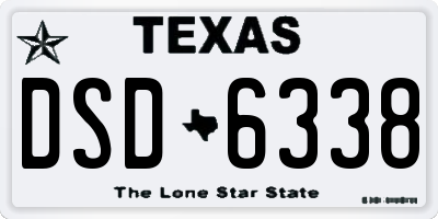TX license plate DSD6338