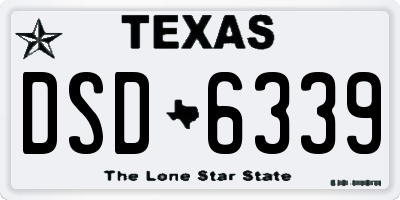 TX license plate DSD6339