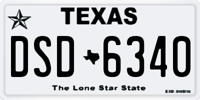 TX license plate DSD6340