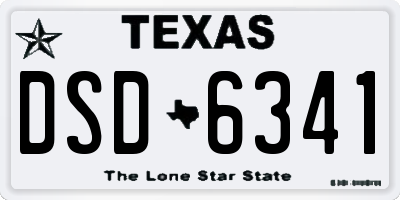 TX license plate DSD6341