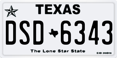 TX license plate DSD6343
