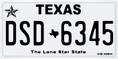 TX license plate DSD6345