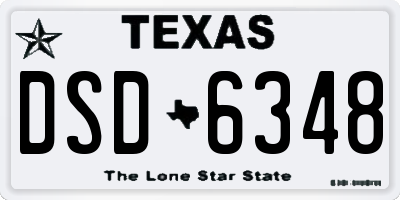 TX license plate DSD6348