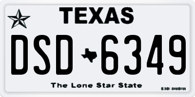TX license plate DSD6349
