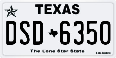 TX license plate DSD6350