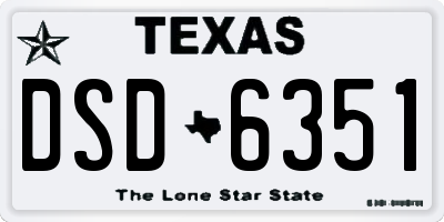 TX license plate DSD6351
