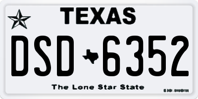 TX license plate DSD6352