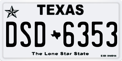 TX license plate DSD6353