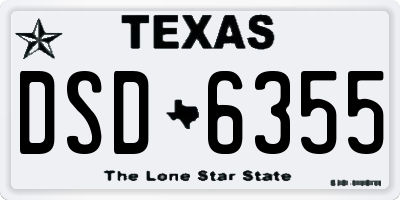 TX license plate DSD6355