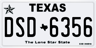 TX license plate DSD6356