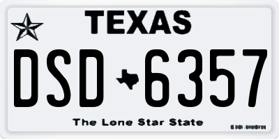 TX license plate DSD6357