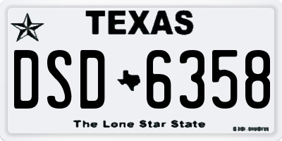 TX license plate DSD6358