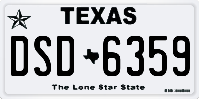 TX license plate DSD6359