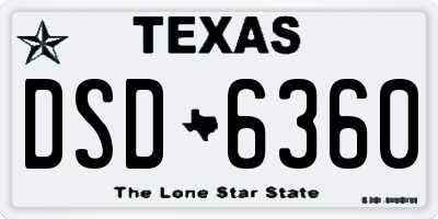 TX license plate DSD6360