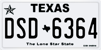 TX license plate DSD6364