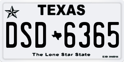 TX license plate DSD6365