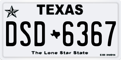TX license plate DSD6367